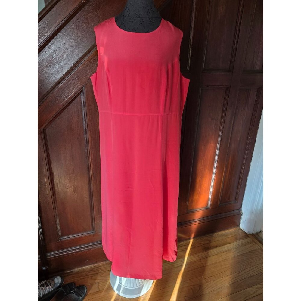 Jessica London Womens Pink Sleeveless Dress 16WP Silk Shell Polyester Lining